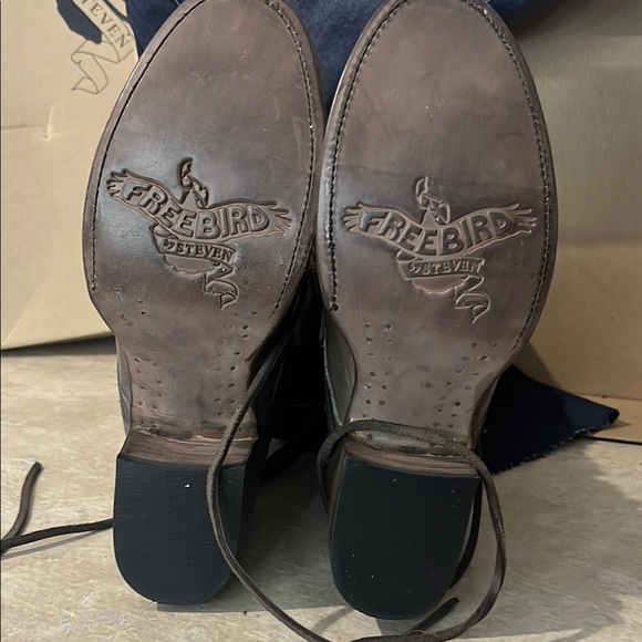 Freebird Brown Lace Up Boots with Weathered Leather - Picture 10 of 16